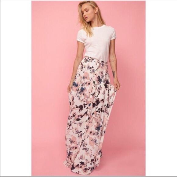 Yumi Kim Gypset Floral Print Maxi Skirt Button Front Boho French Maison Sz Small - Picture 1 of 16